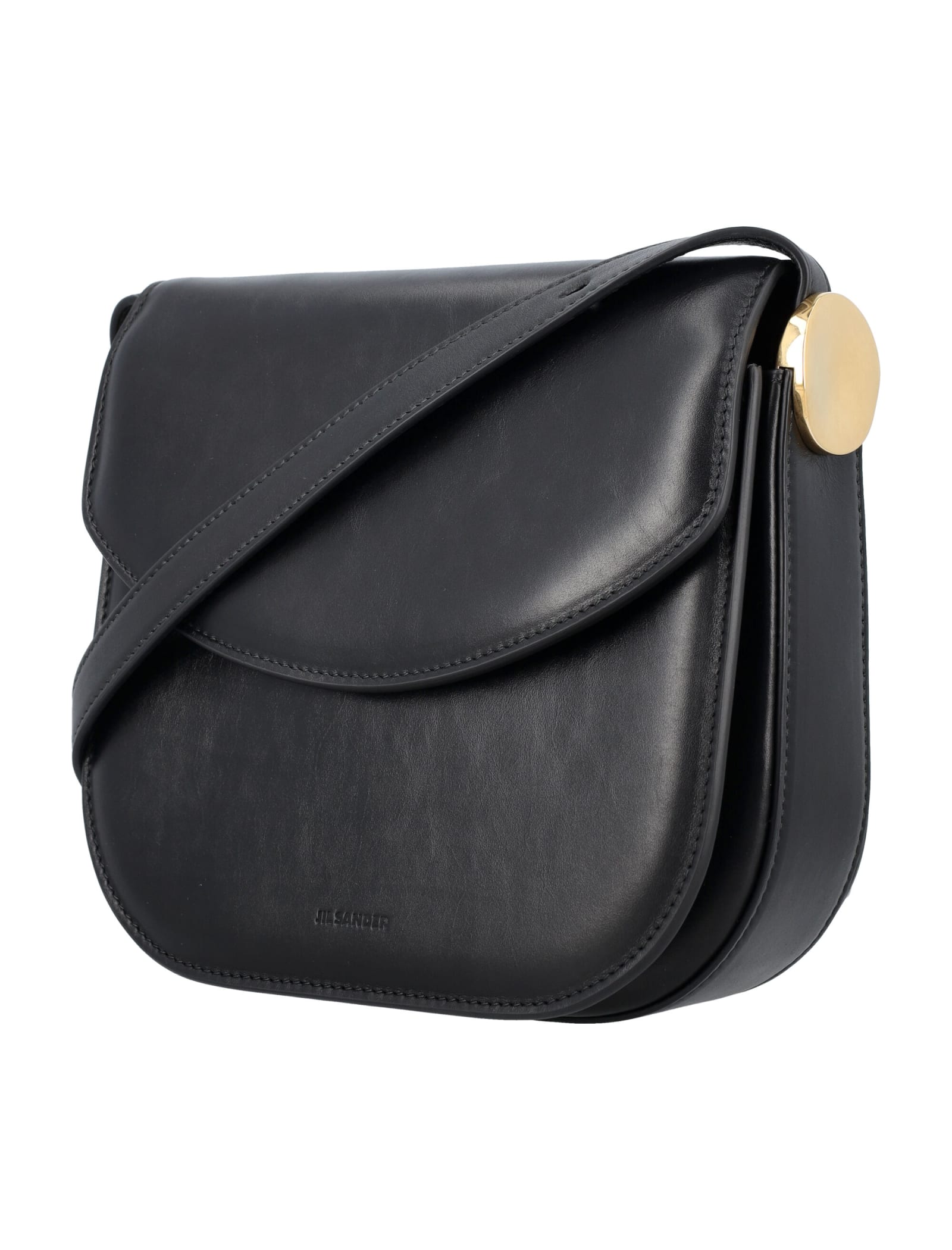 Shop Jil Sander Coin Crossbody Medium Bag In Black