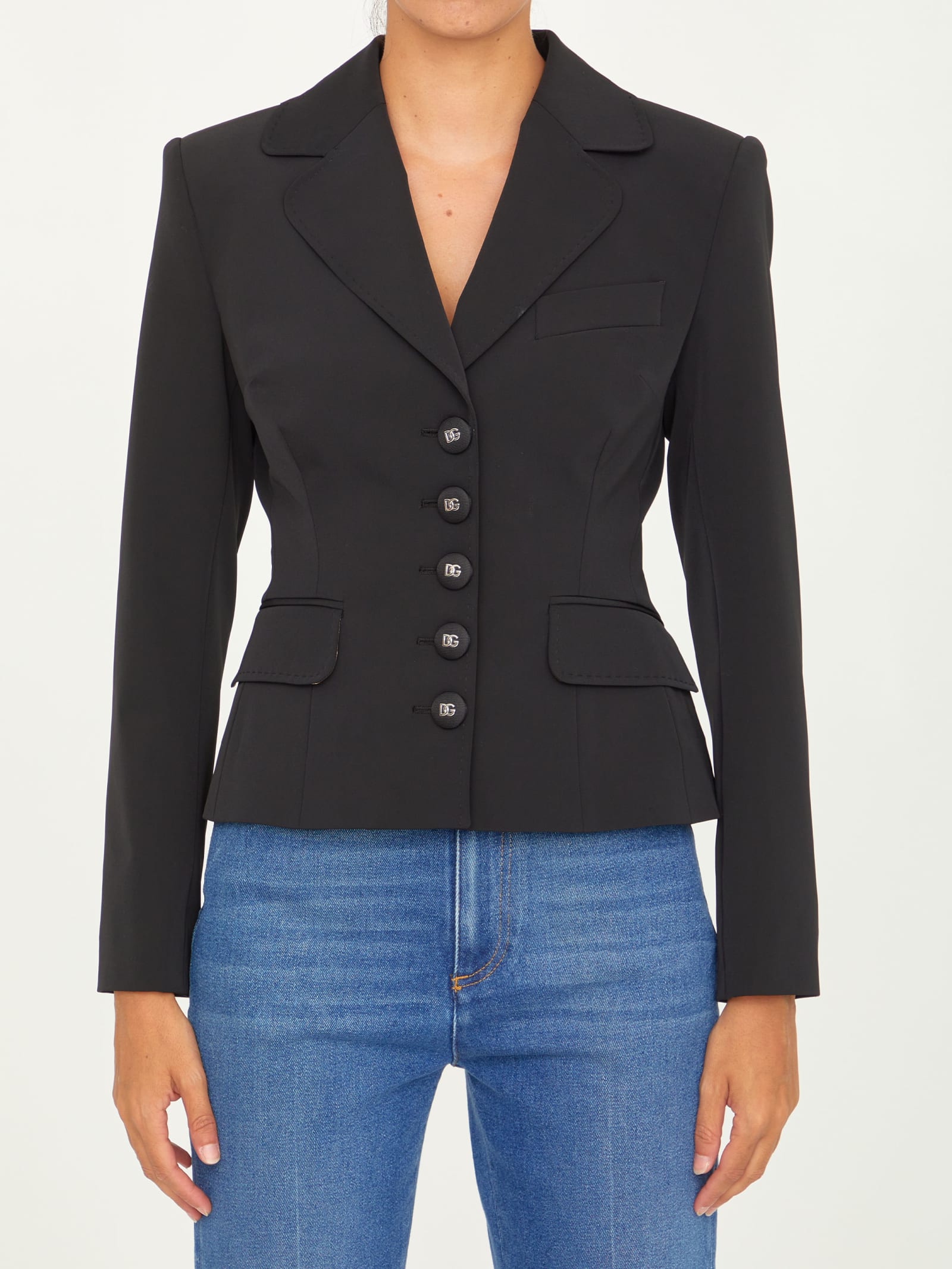 Dolce & Gabbana Buttoned Cropped Jacket