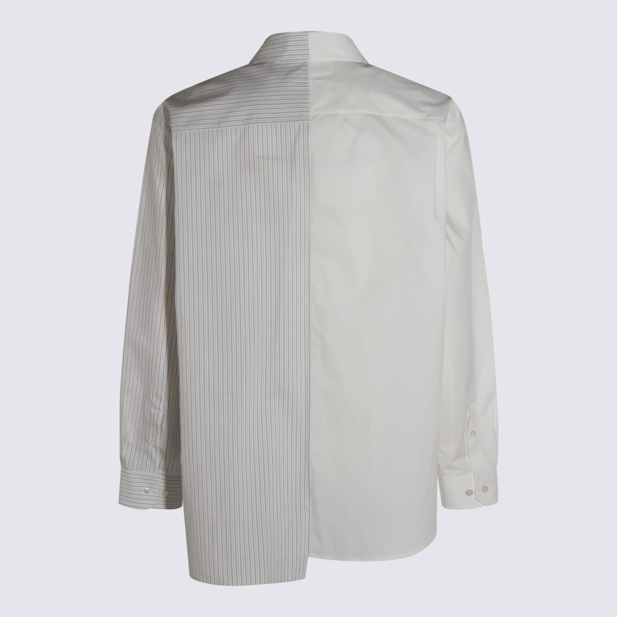 Mm6 Maison Margiela Split Design Button-down Collar Shirt In Multi