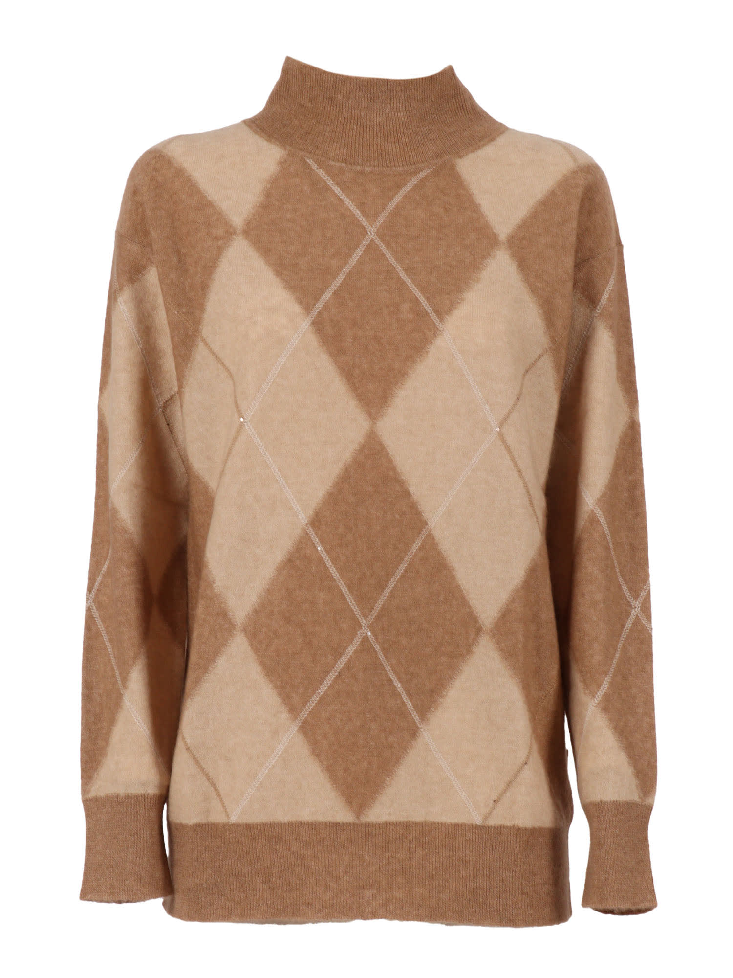 Lorena Antoniazzi Knit Turtleneck In Brown
