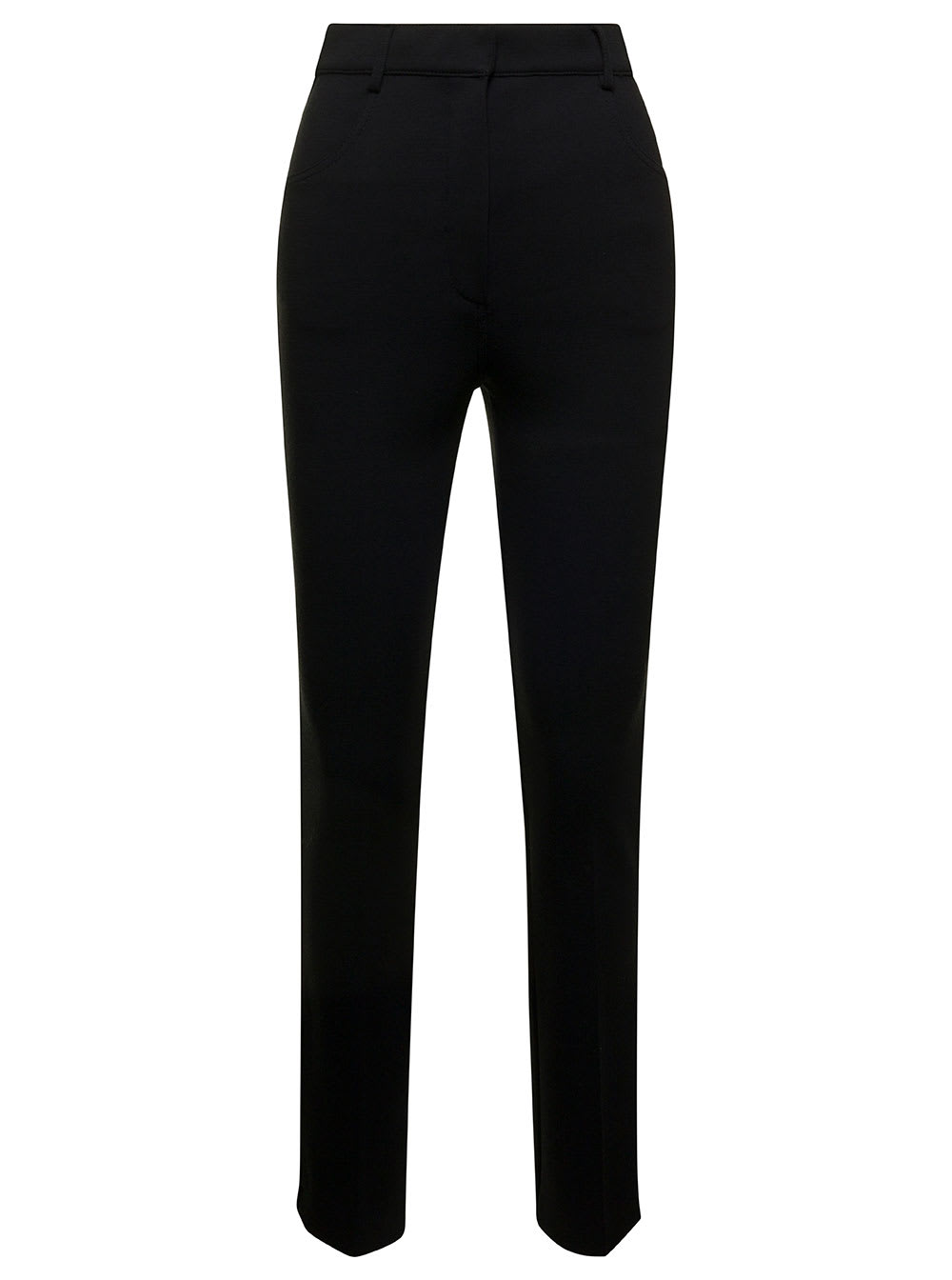 Shop Sportmax Black Slim Pants With Concealed Fastening Woman