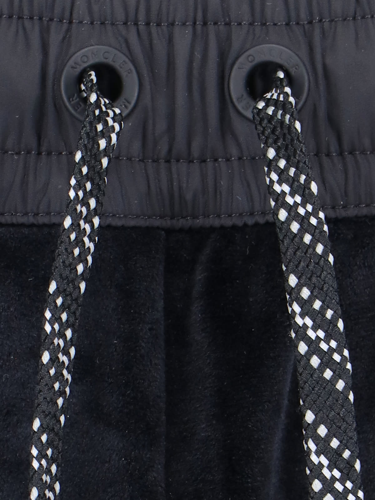Moncler Straight Trousers With Elastic Waistband And Side Pockets In Blue