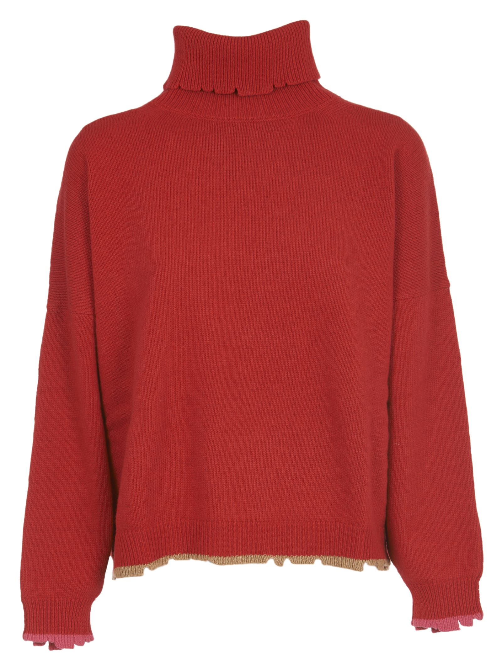 SEMICOUTURE Red Turtleneck Sweater