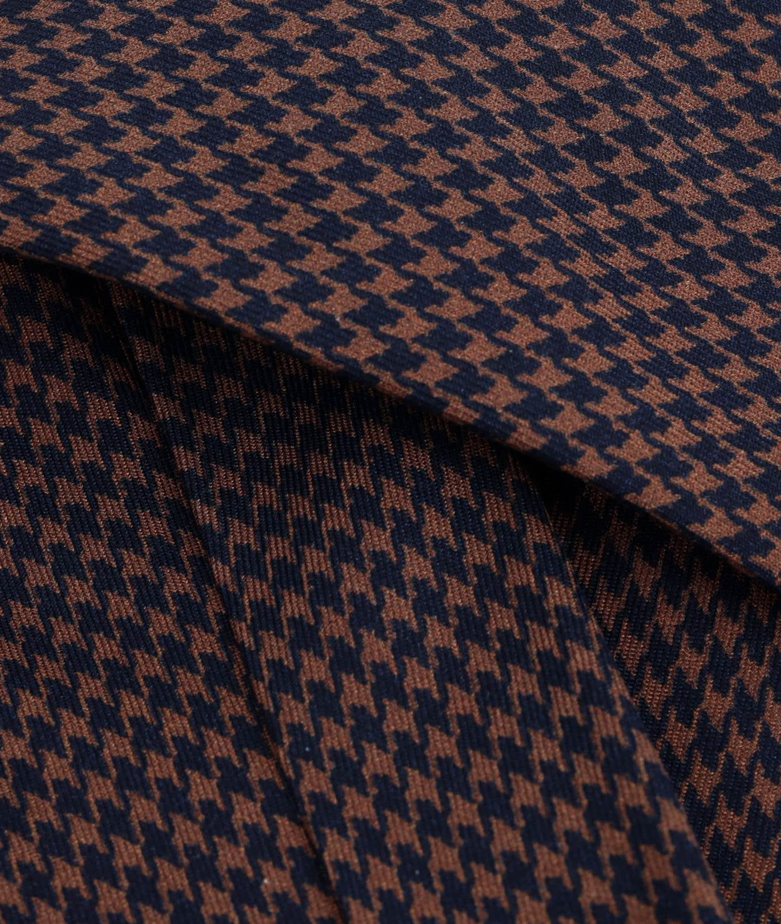 Larusmiani Tie Pied De Poule Tie In Brown