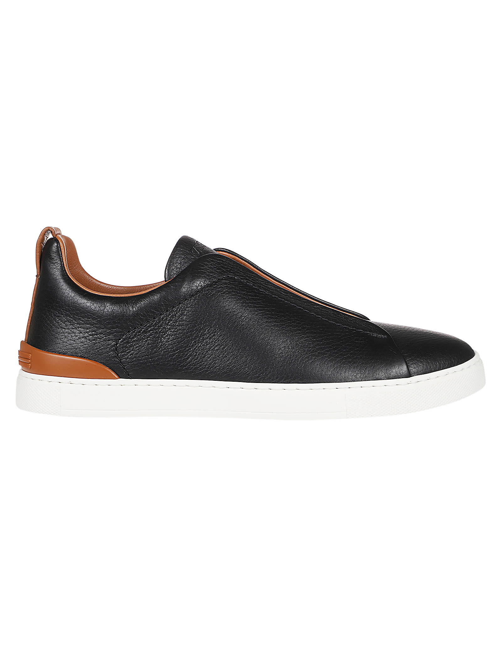 Shop Zegna Triple Stitch Low Top Sneakers In Sne Nero