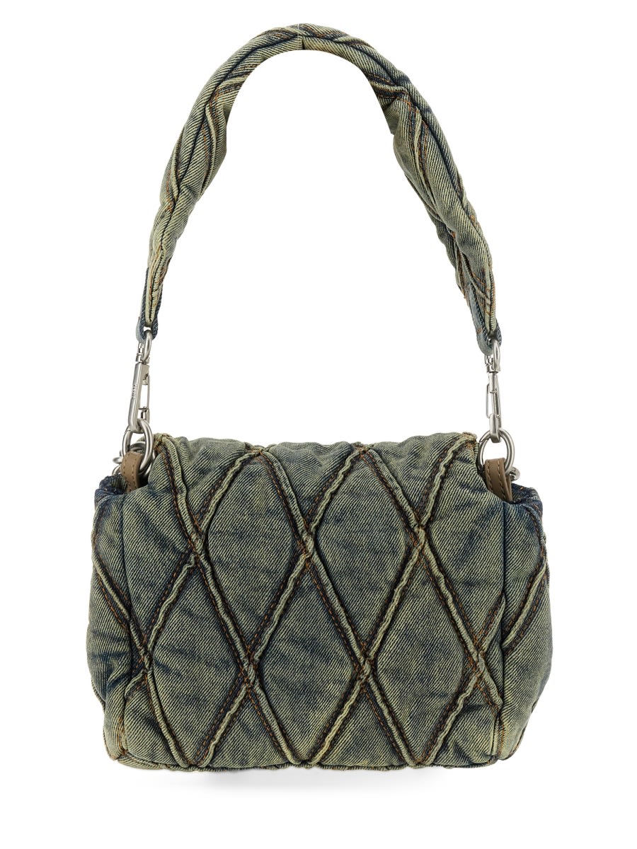 Diesel Charm-d Small Shoulder Bag In Gray