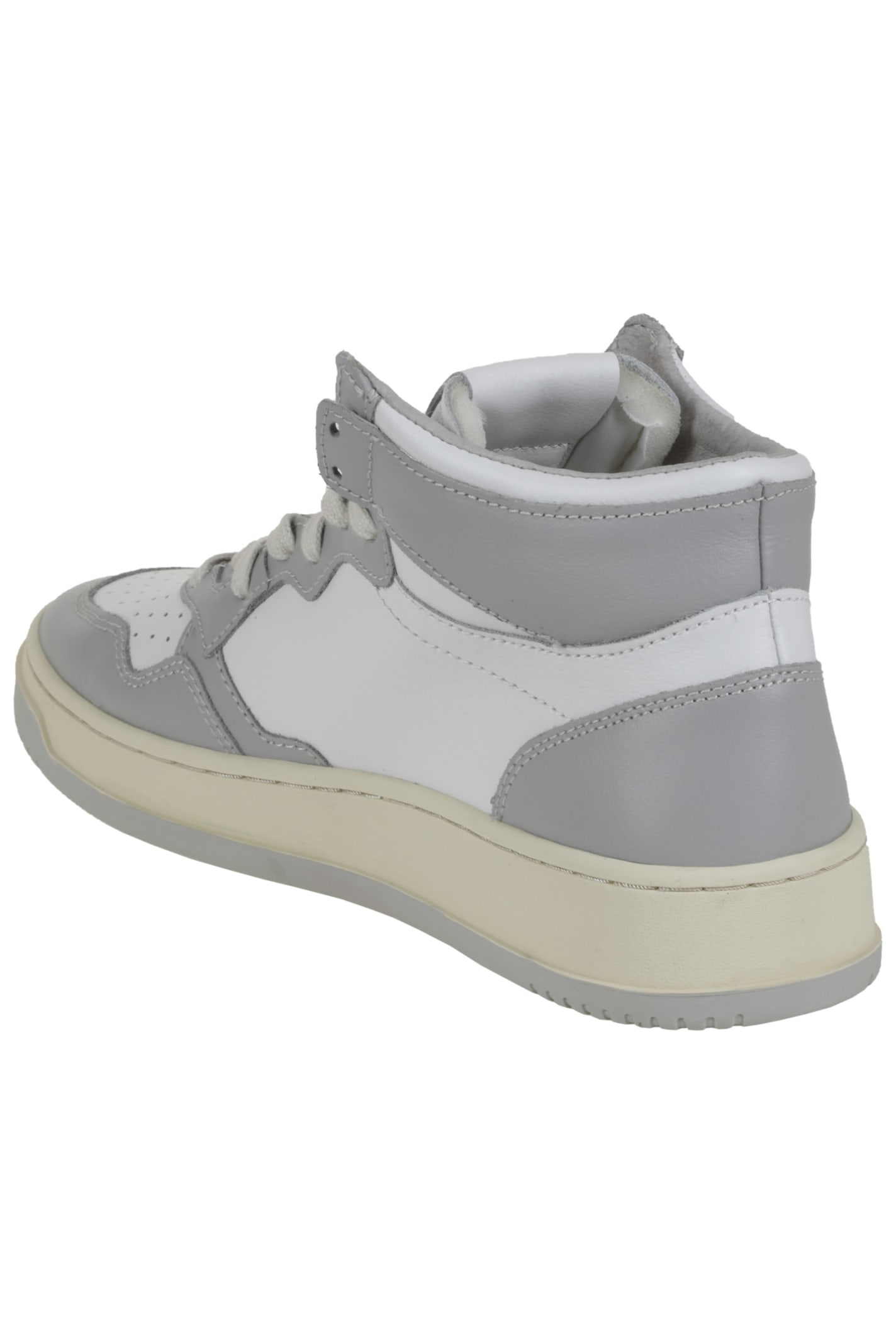 Shop Autry 01 Mid Leat Leat In White/grey