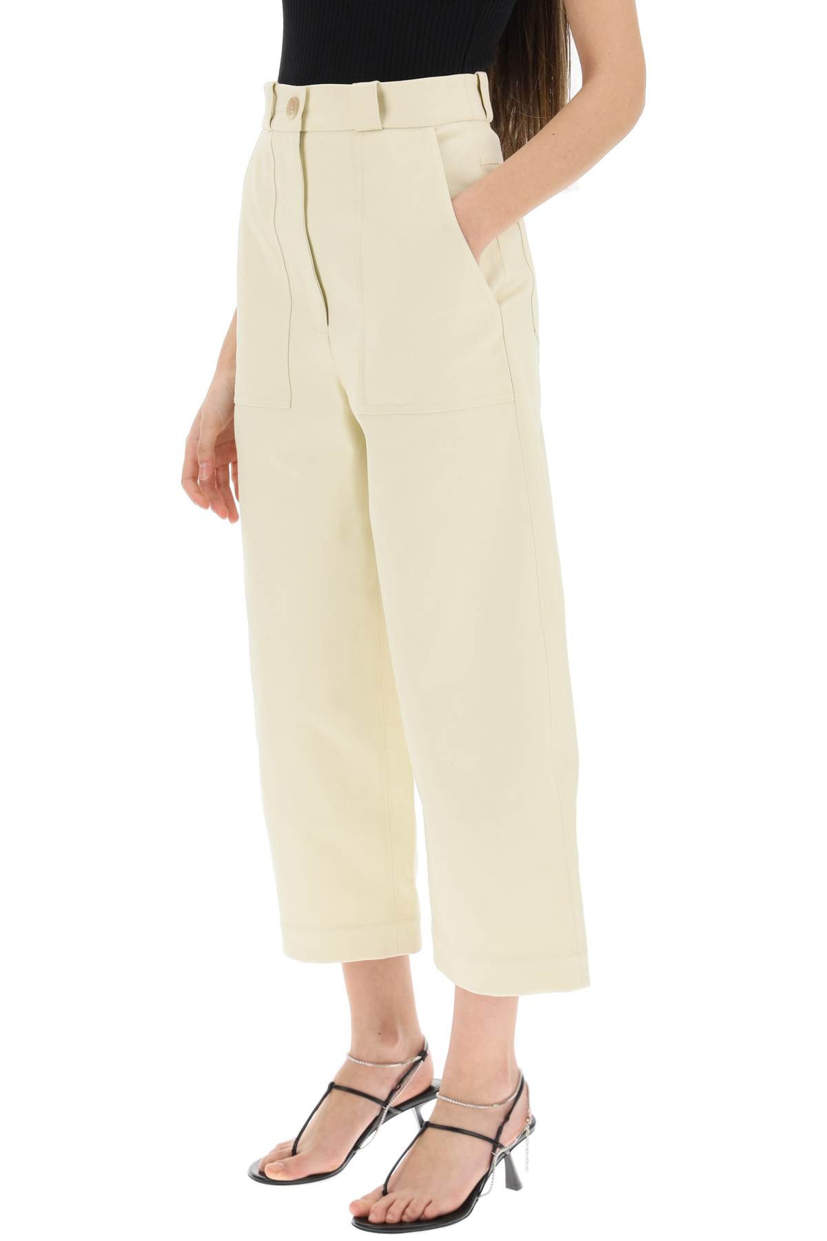Shop Khaite Hewey High-waisted Pants In Custard (beige)