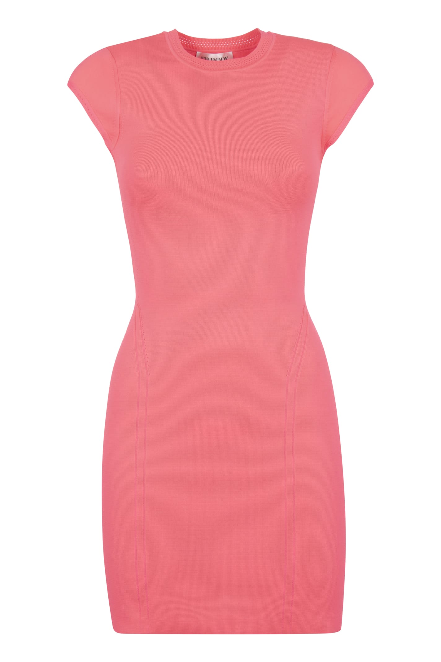 Shop Victoria Beckham Ribbed Knit Dress In Pink