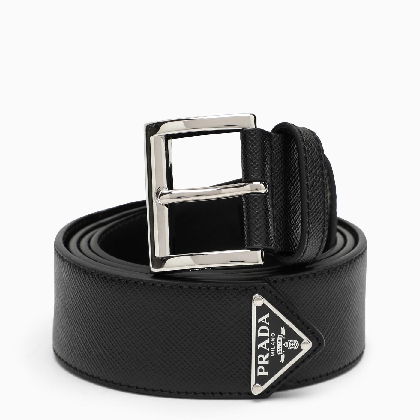 Prada Black Saffiano Leather Belt