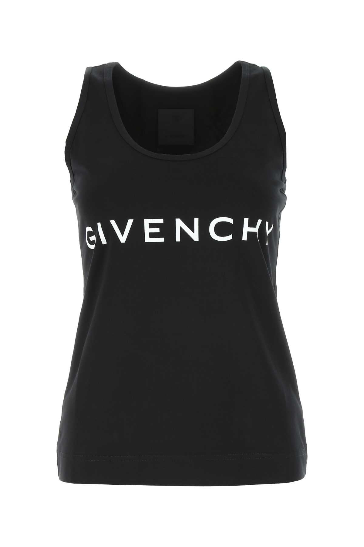 Shop Givenchy Black Cotton Tank Top In 001