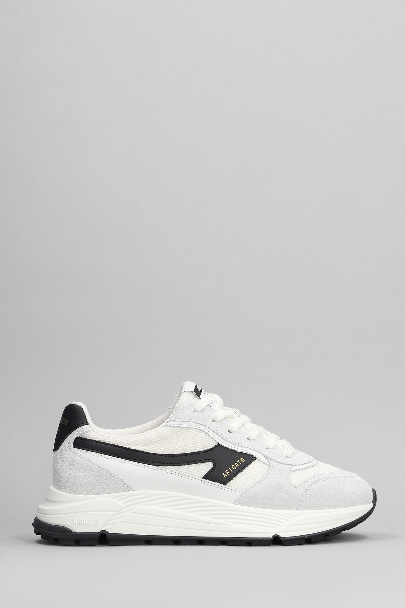 Shop Axel Arigato Rush-a Sneakers In White Suede And Fabric
