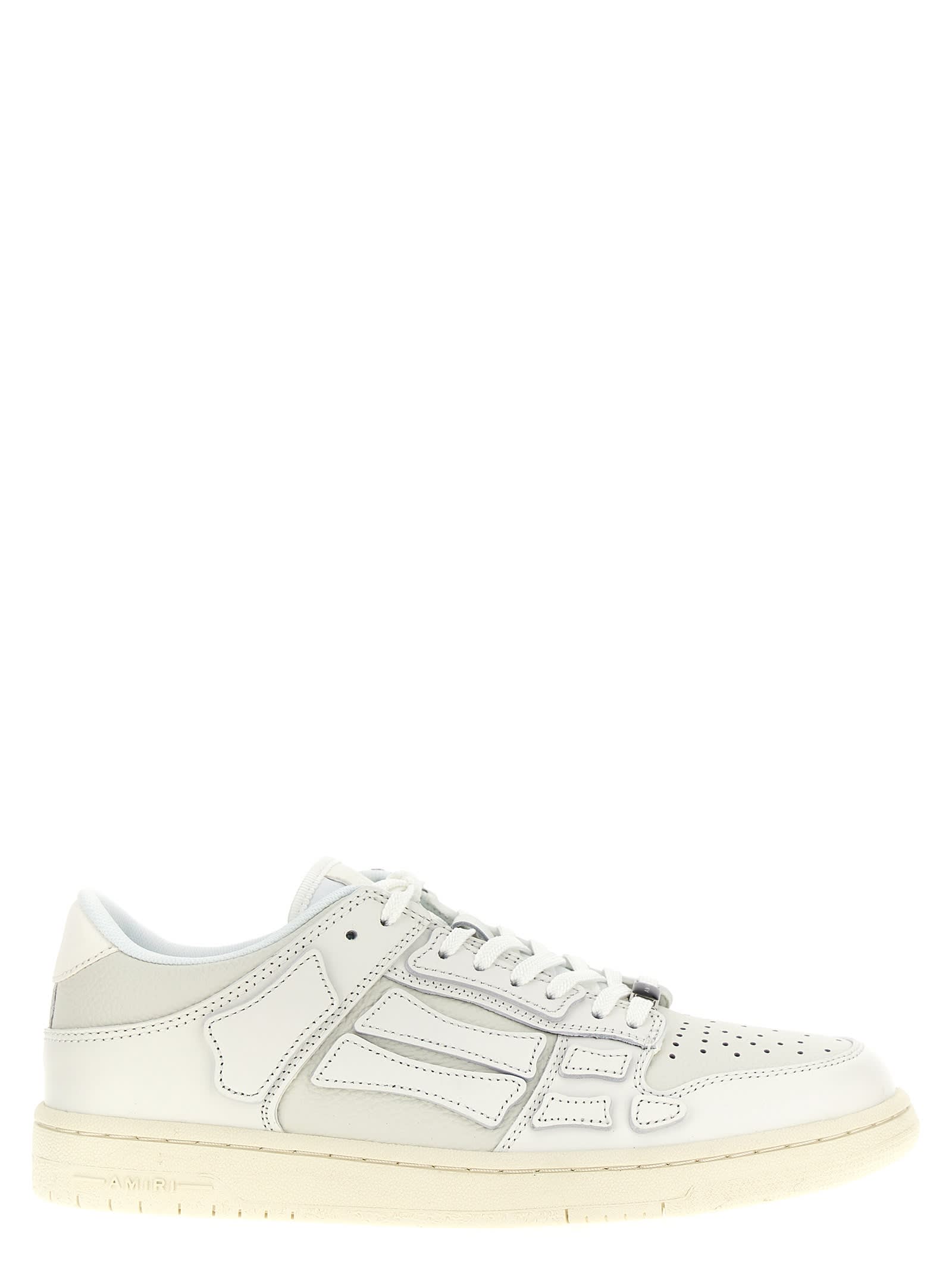 Shop Amiri Skel Top Low Sneakers In White