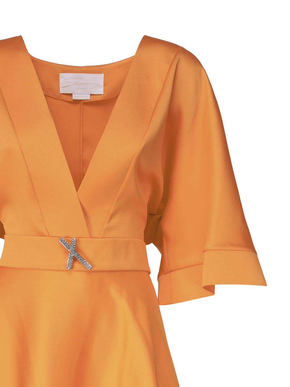 Shop Genny Dress With Asymmetrical Skirt In Orange