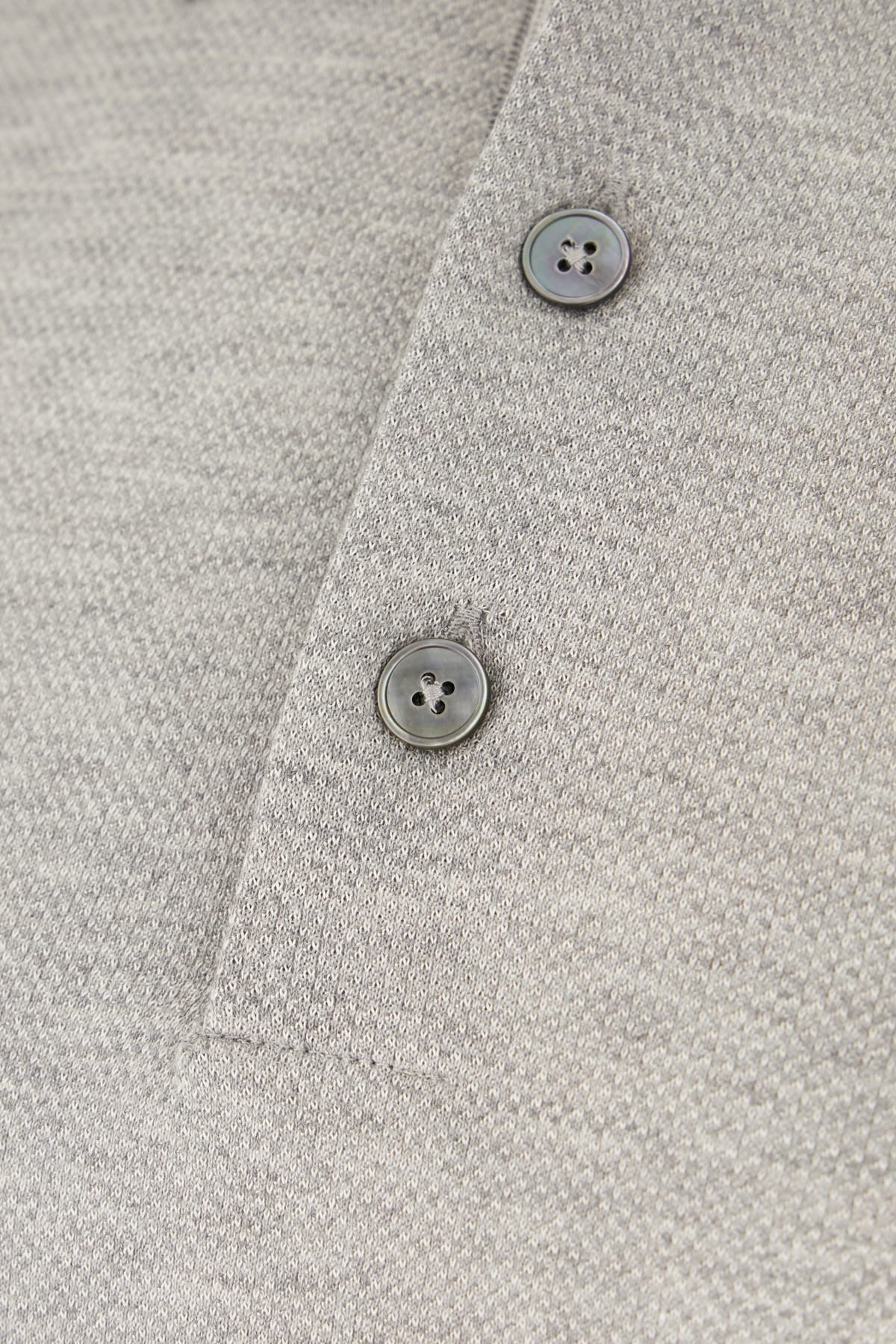 Shop Zegna Grey Cotton And Silk Polo Shirt In Grey Melange