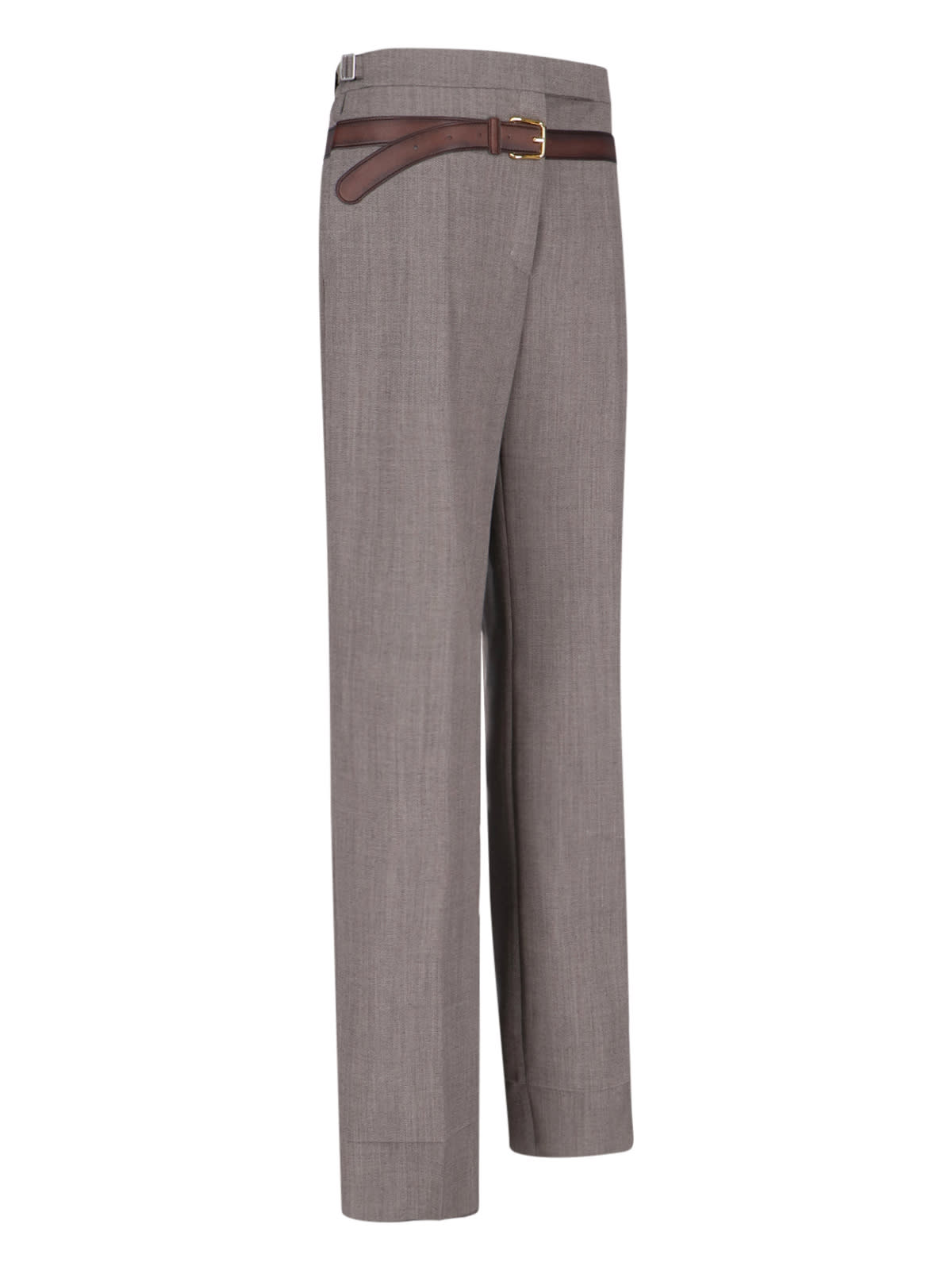 Prada Trompe-l Il Belted Pants In Multi