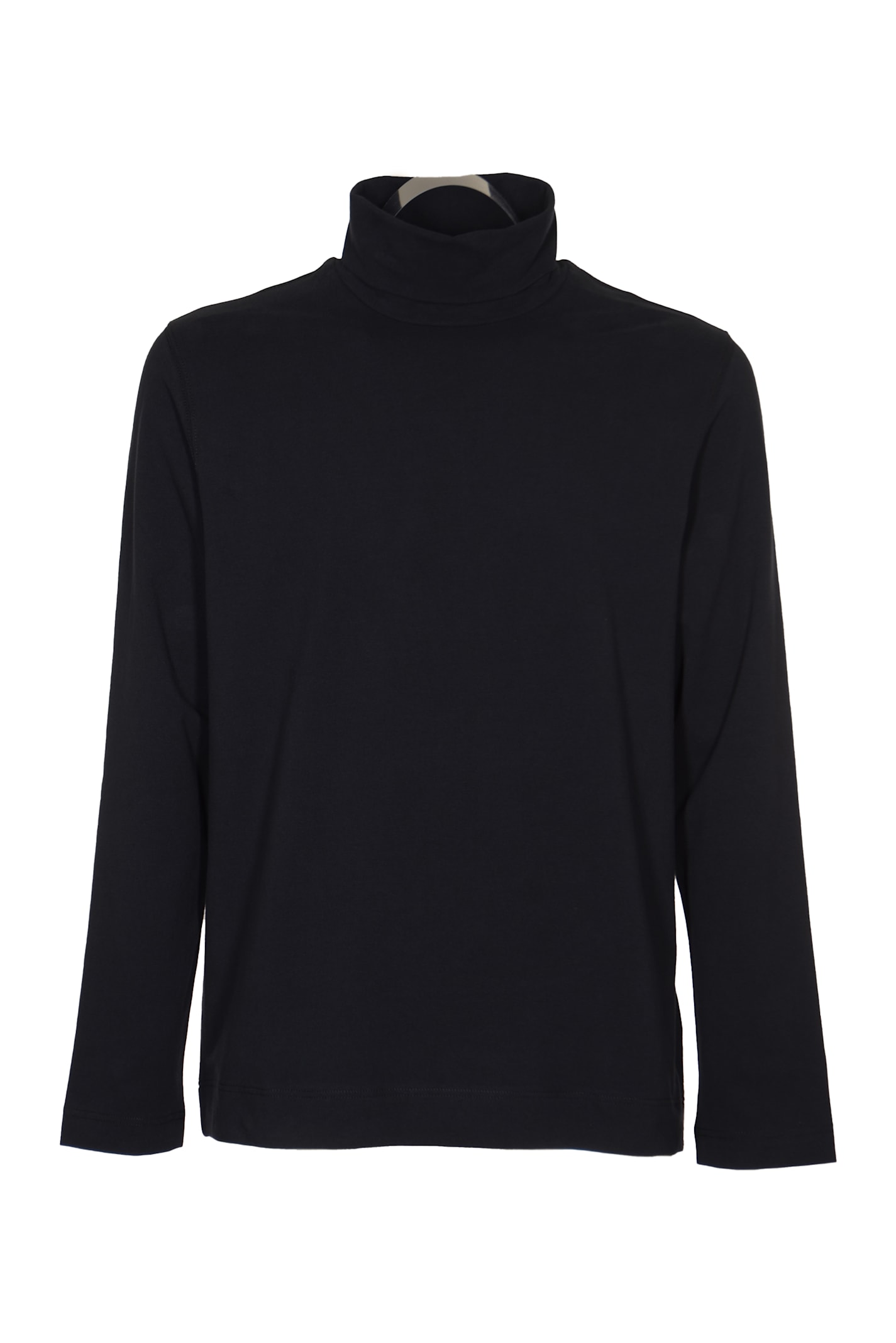 Roll Neck Plain Long-sleeved Top