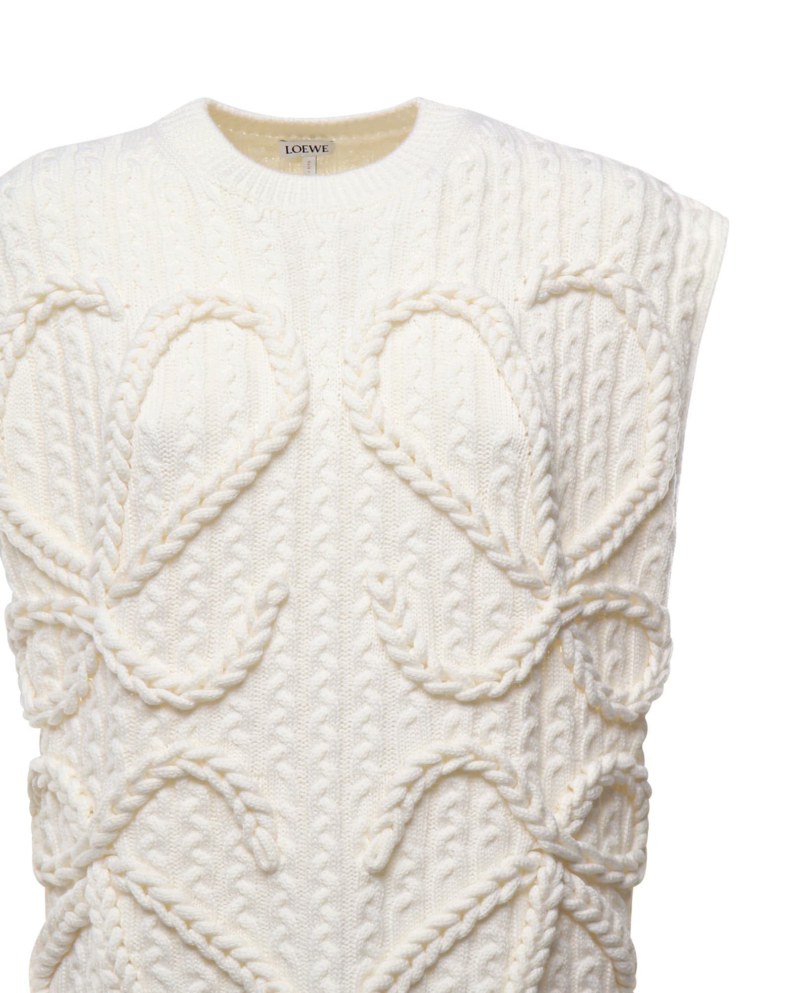 Loewe Cream Wool Vest In White