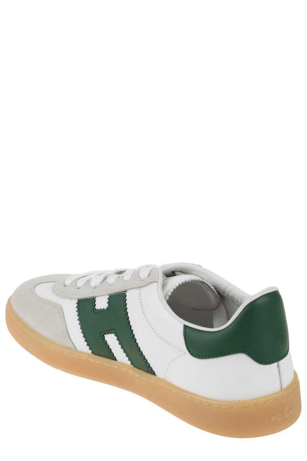 Shop Hogan Cool Side H Patch Sneakers In R Bianco/verde
