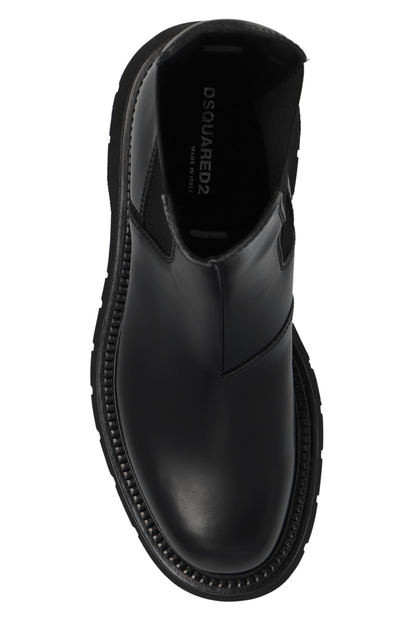 Dsquared2 Chunky Sole Leather Chelsea Boots In Black
