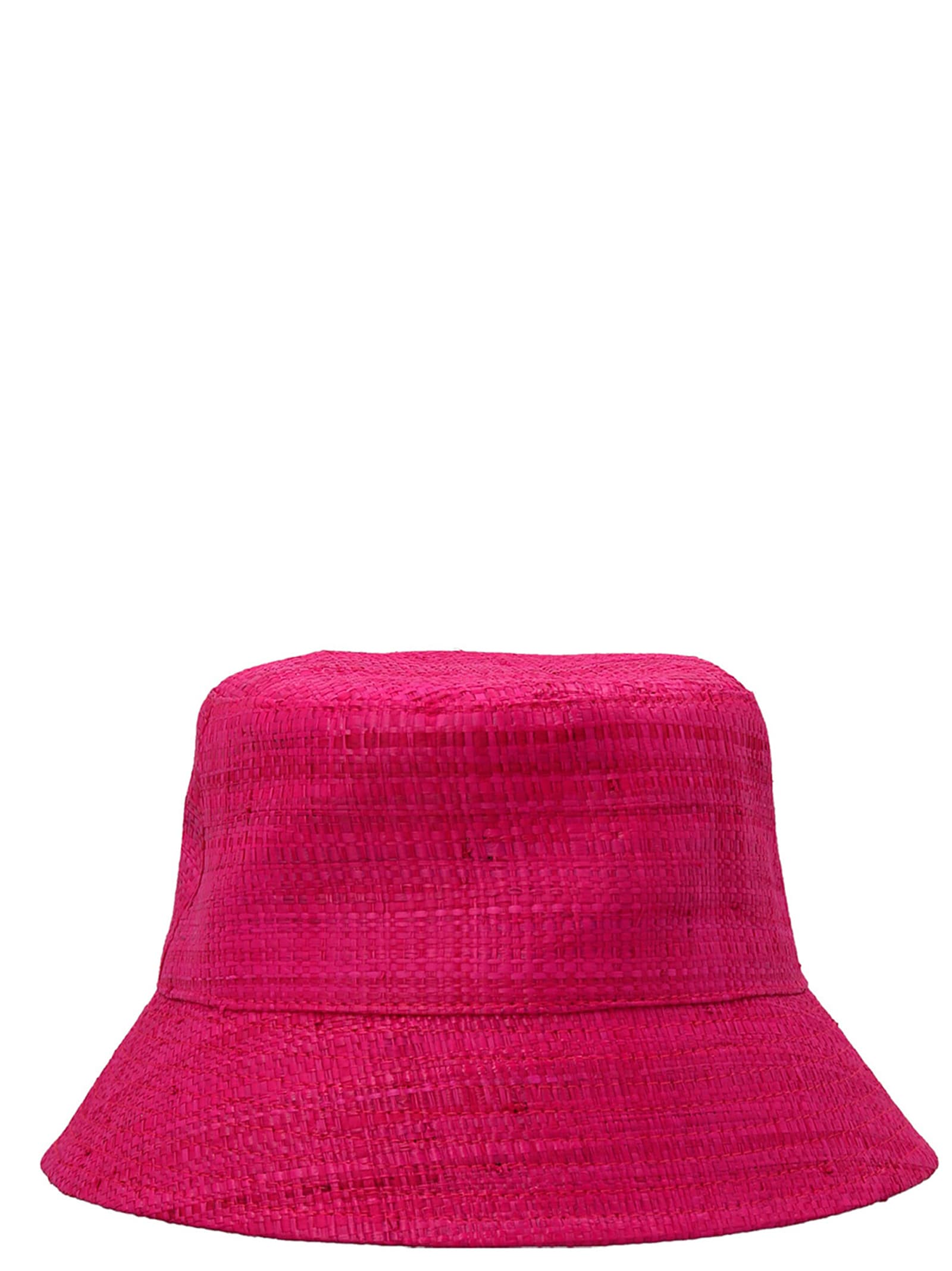 Shop Ruslan Baginskiy Logo Straw Bucket Hat In Fuchsia