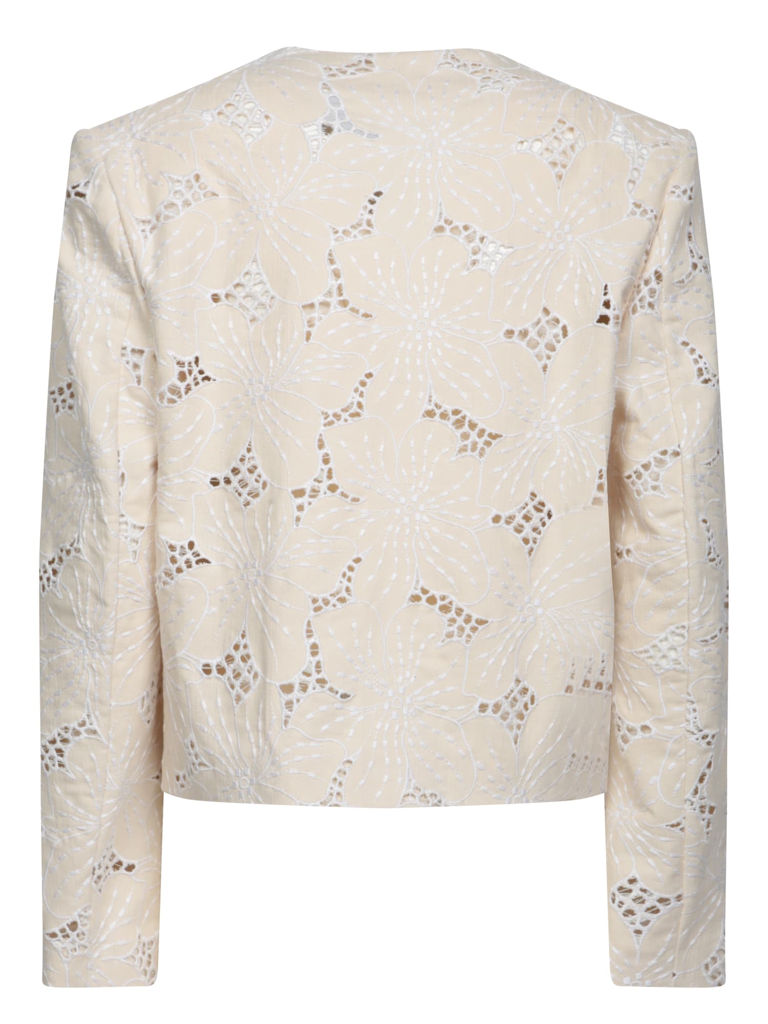 GENNY DRILL FLOWER BEIGE JACKET
