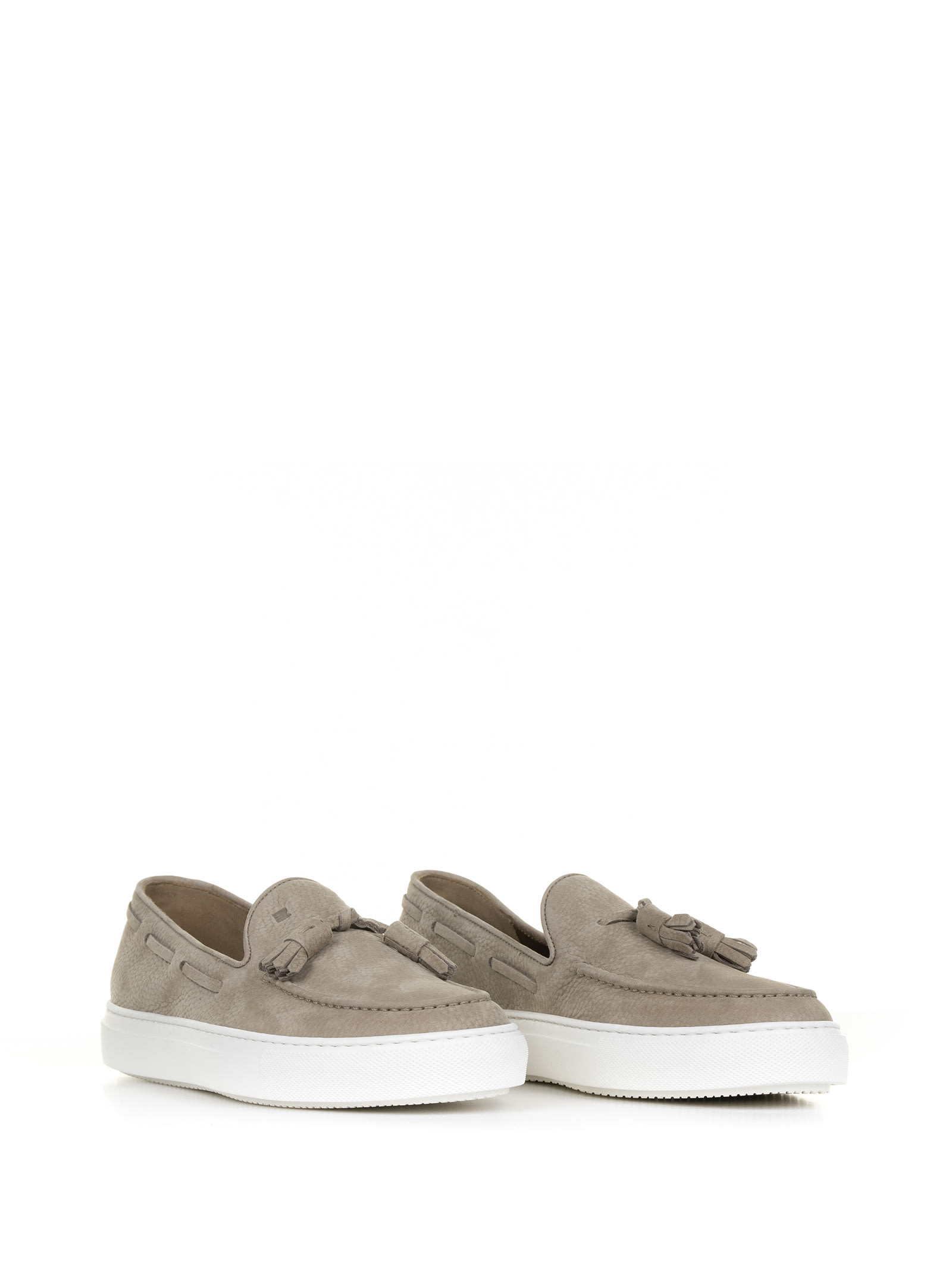 Shop Fratelli Rossetti One Moccasin In Beige Suede And Rubber Sole In Corda