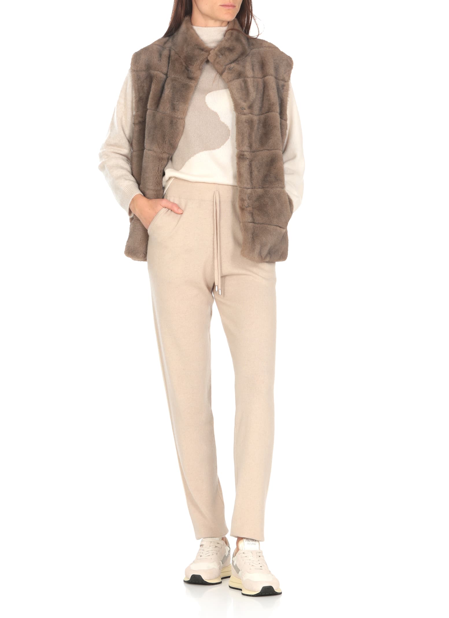 Shop Betta Corradi Syntetic Fur Vest In Brown