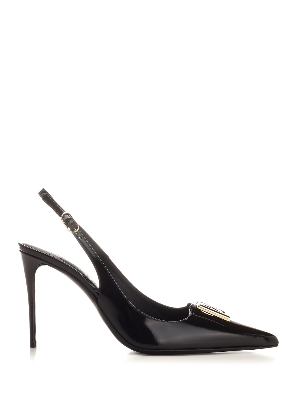 Shop Dolce & Gabbana Pointed Slingback In Nero