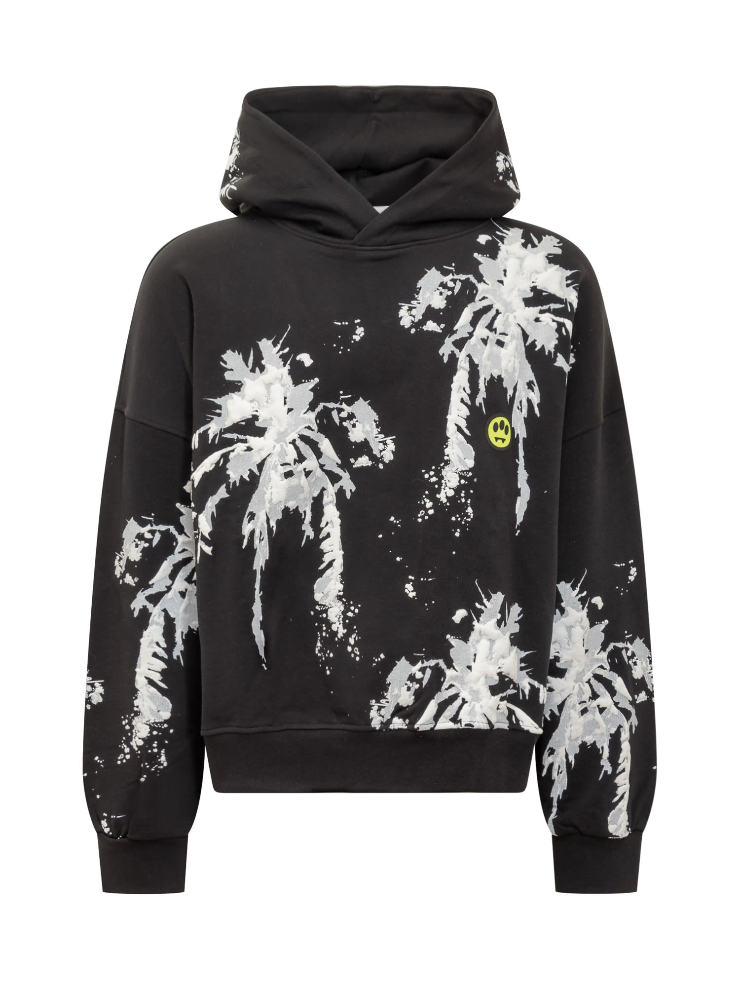 Shop Barrow 3d Palm Hoodie In Nero/black