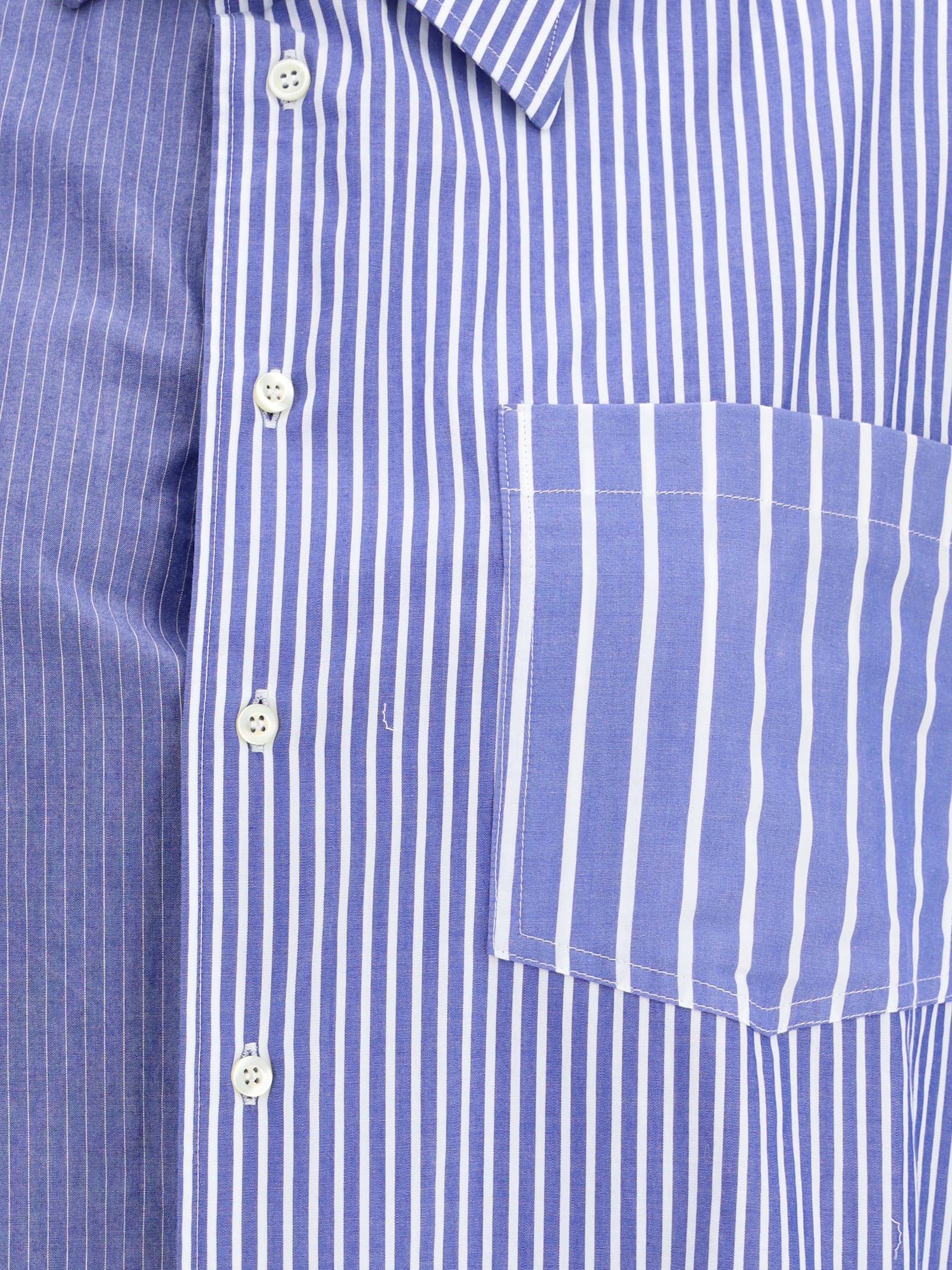 E.l.v Denim E. L.v. Denim Striped Diana Shirt In Blue