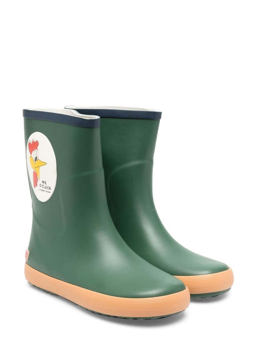 Shop Bobo Choses Mr Oclock Rainboots In Green