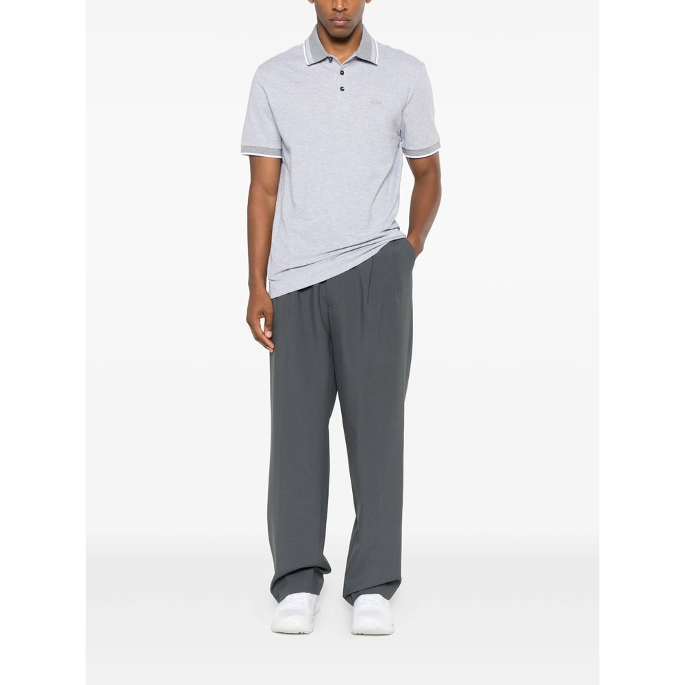 Hugo Boss Boss White Polo Shirts Men In Gray