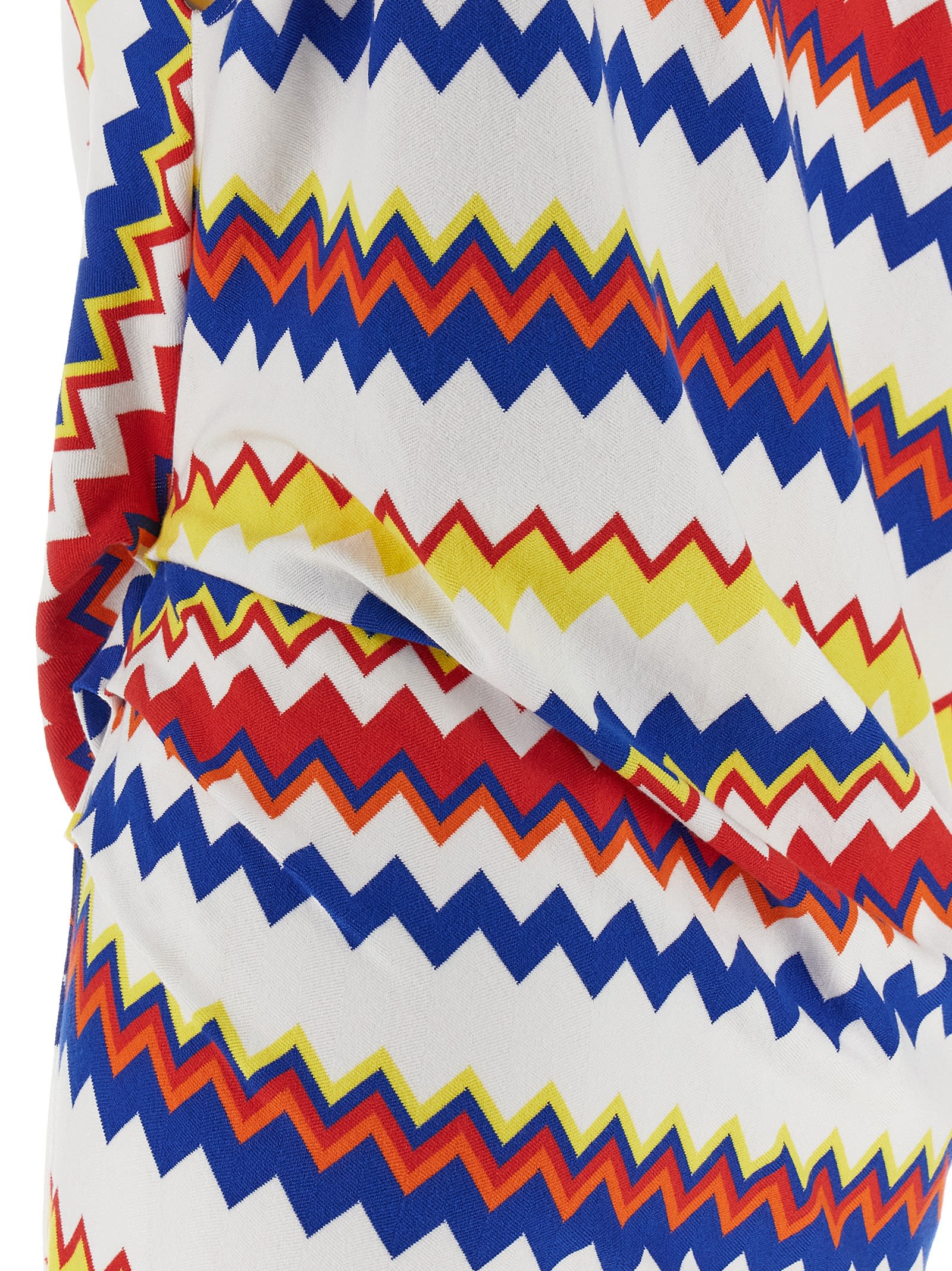 Missoni Peplum Top With Vibrant Zigzag Pattern In Multi