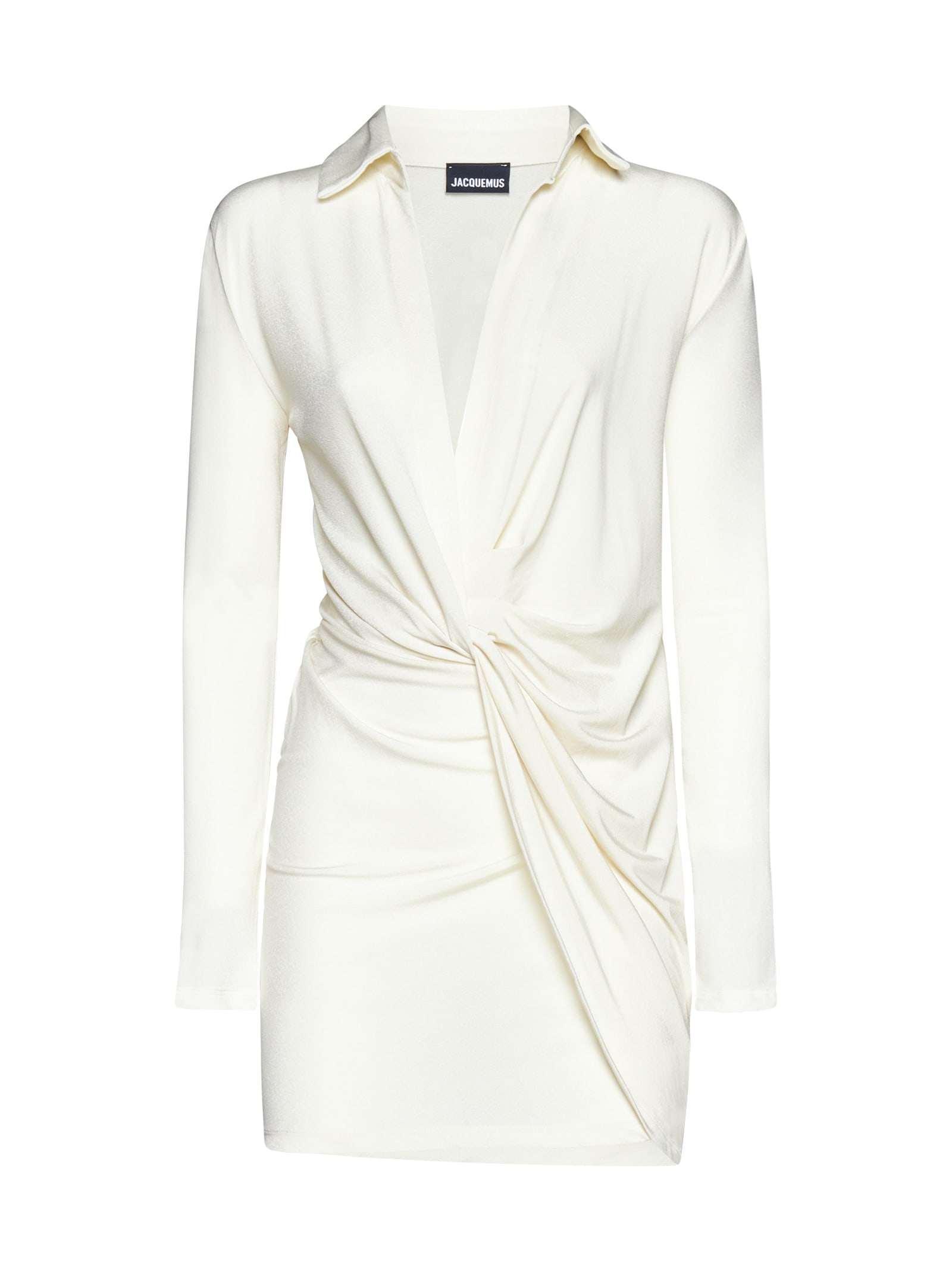 Jacquemus Off-white Le Chouchou 'la Robe Bahia Jersey' Minidress In Off White