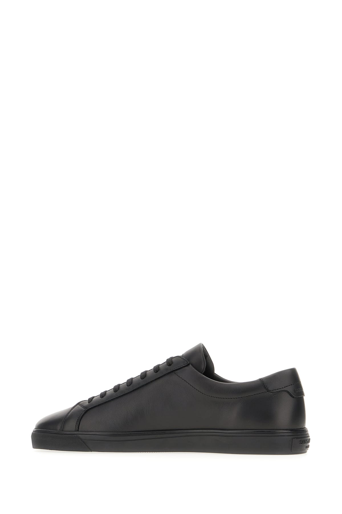 Shop Saint Laurent Black Leather Andy Sneakers In Nero