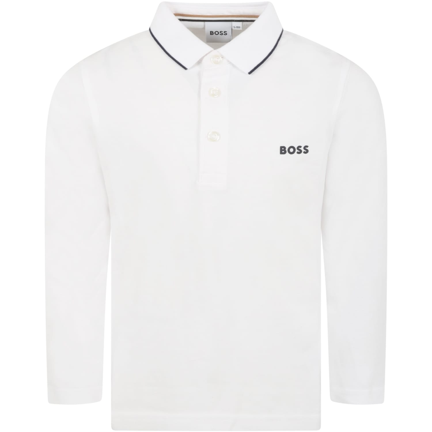 Hugo Boss White Polo For Boy With Logo