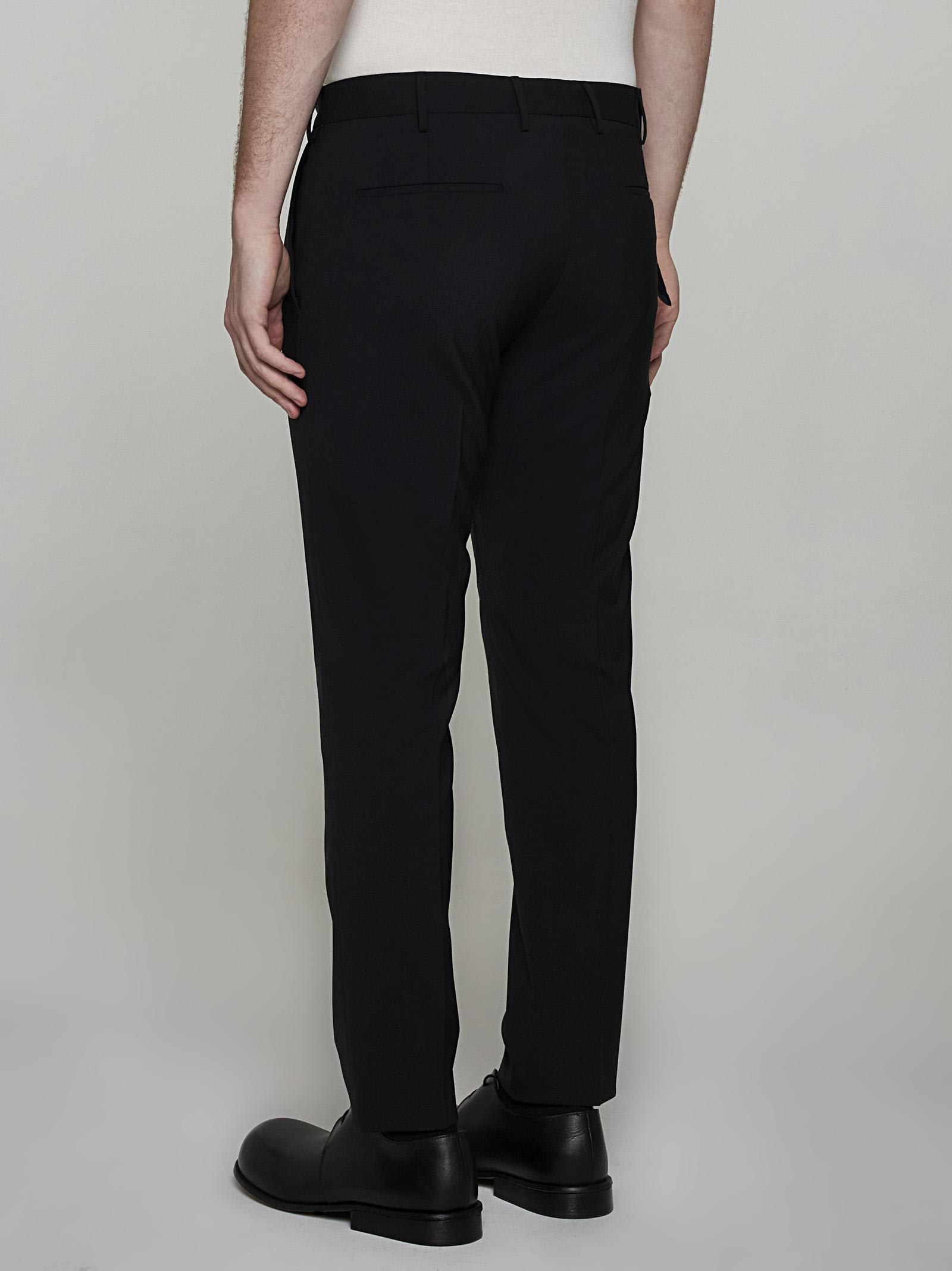 Shop Pt01 Dieci Stretch Wool-blend Trousers In Black