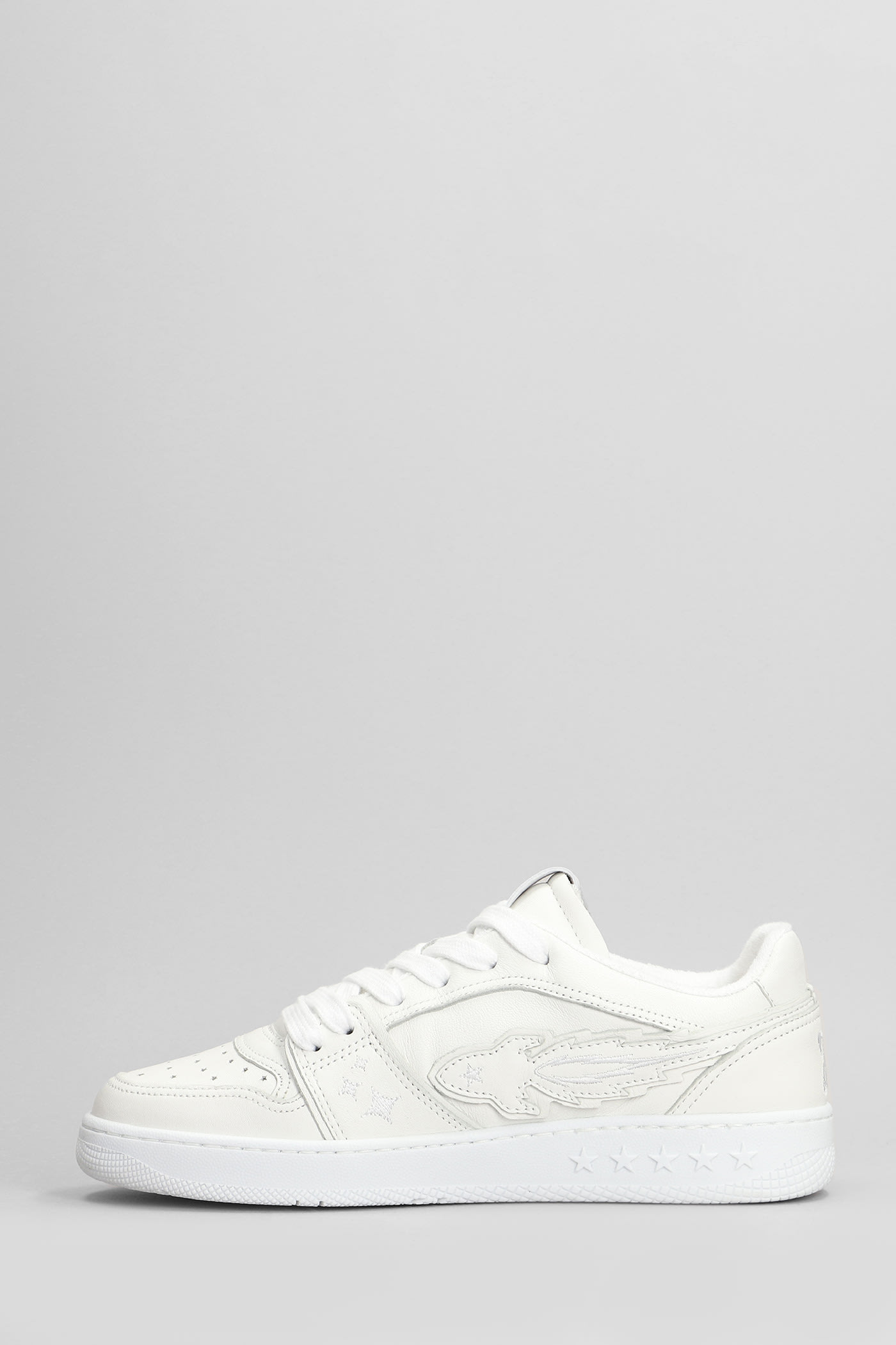 Shop Enterprise Japan Egg Rocket Sneakers In White Leather