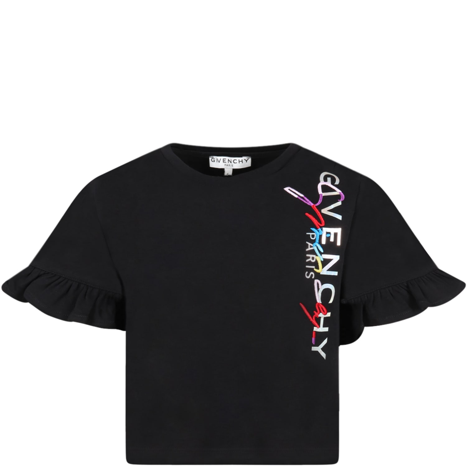 Givenchy Black T-shirt For Girl With Logo
