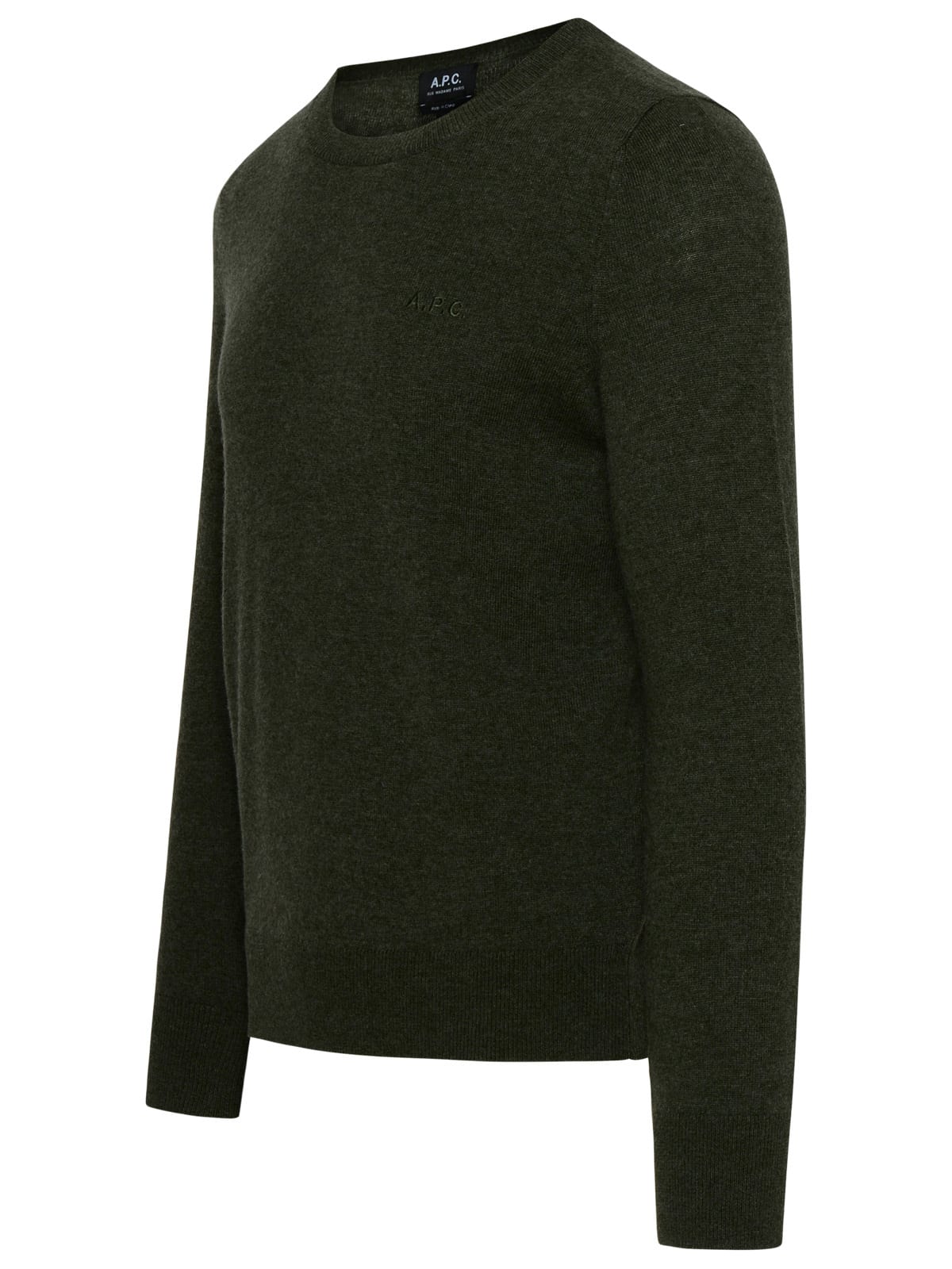 Shop Apc Nina Sweater In Green Wool