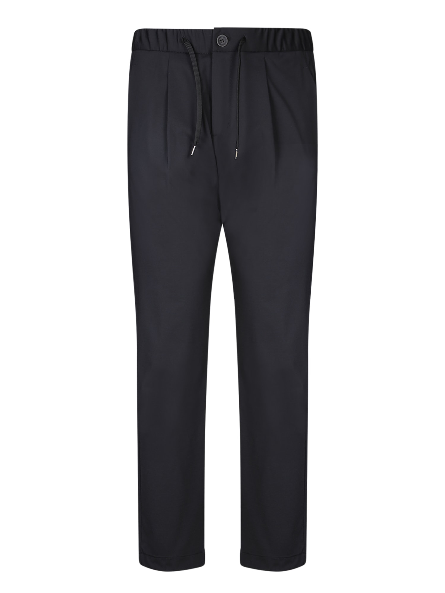 Herno Jersey Tricot Blue Trousers In Black