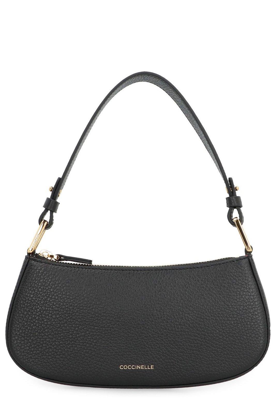 Shop Coccinelle Logo Stamp Zipped Shoulder Bag