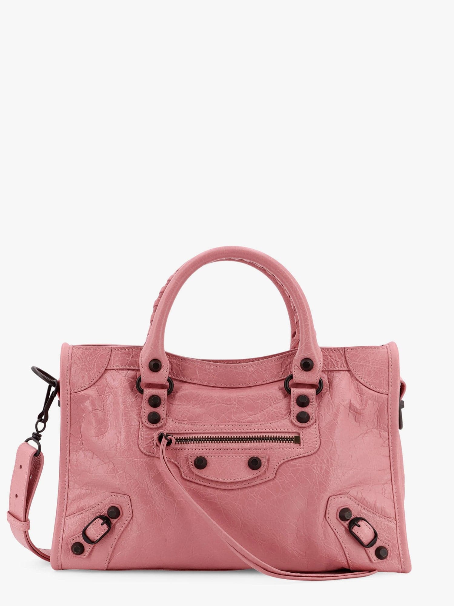Balenciaga Green Leather Shoulder Handbag With Magnetic Closure And Metal Details