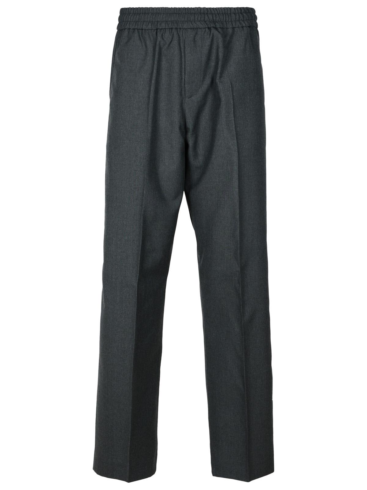 Shop Golden Goose Lenny Grey Virgin Wool Pants