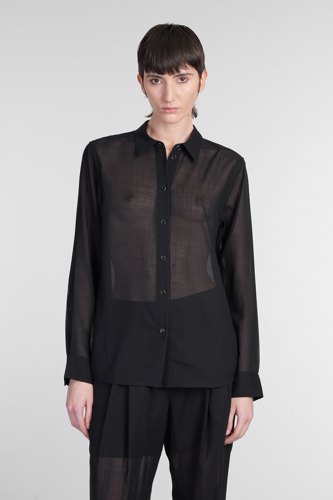 Shirt In Black Wool