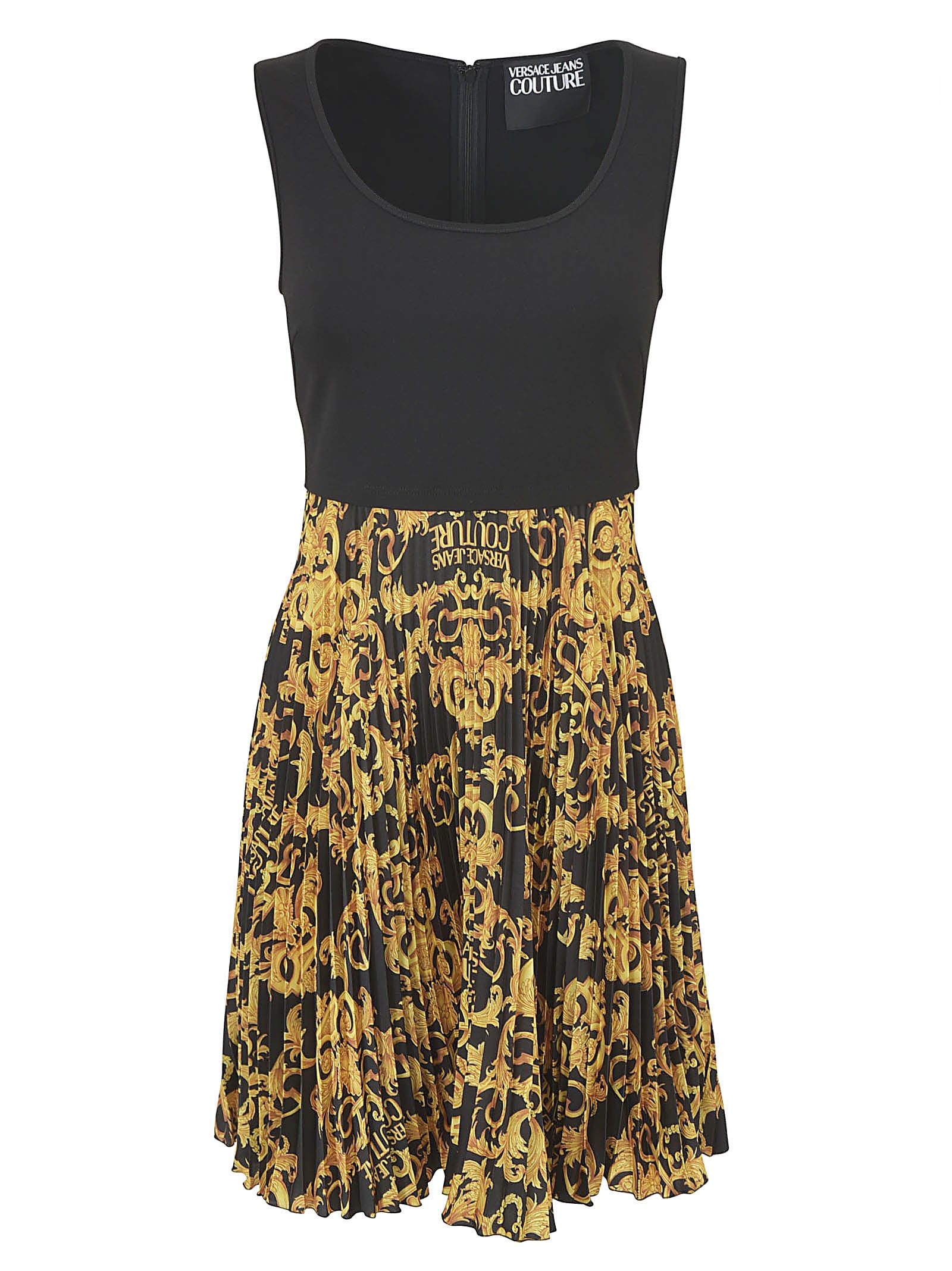 Photo of  Versace Jeans Couture Raso Print Logo Baroque Dress- shop Versace Jeans Couture Dresses online sales