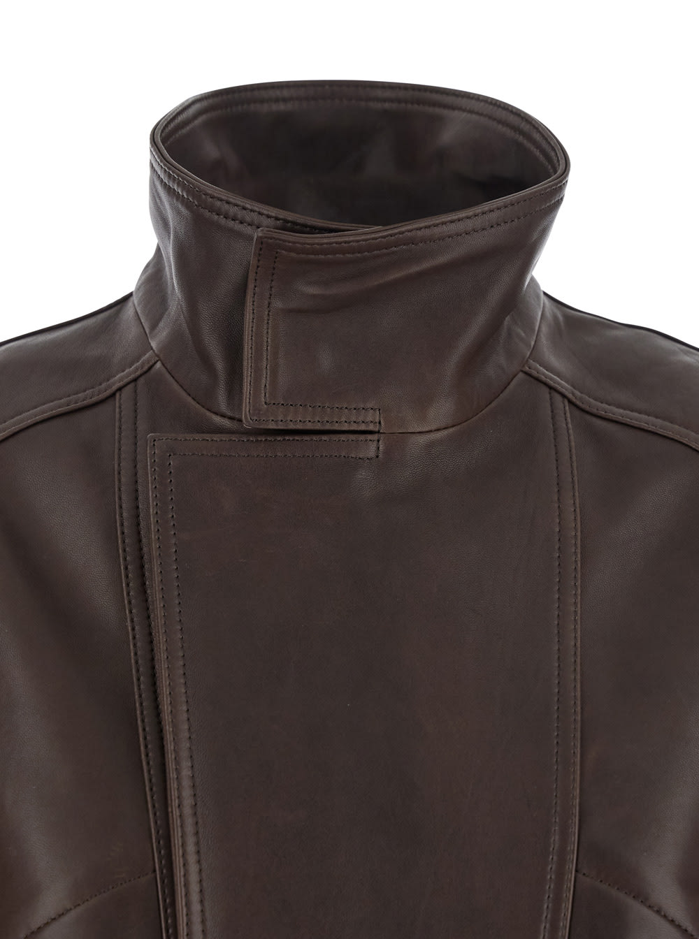 Nour Hammour Ariste Leather Jacket In Brown