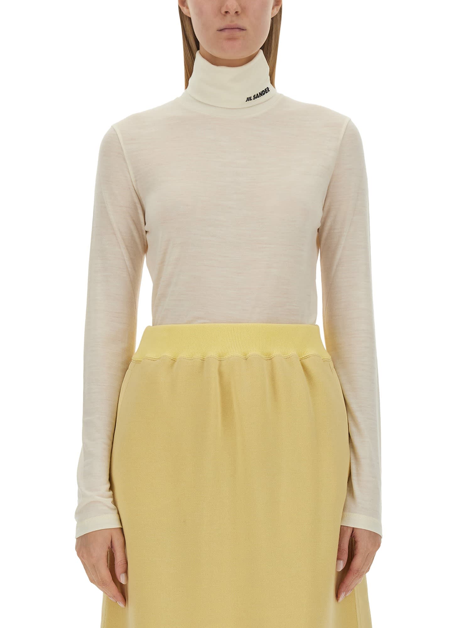 Shop Jil Sander Turtleneck Shirt In White