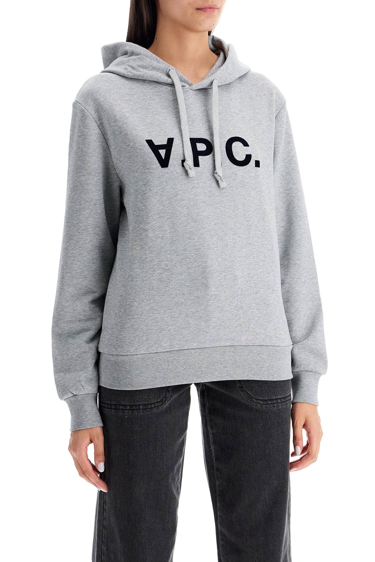 Shop Apc Grand Vpc Hoodie In Gris Chine/dark Navy (grey)